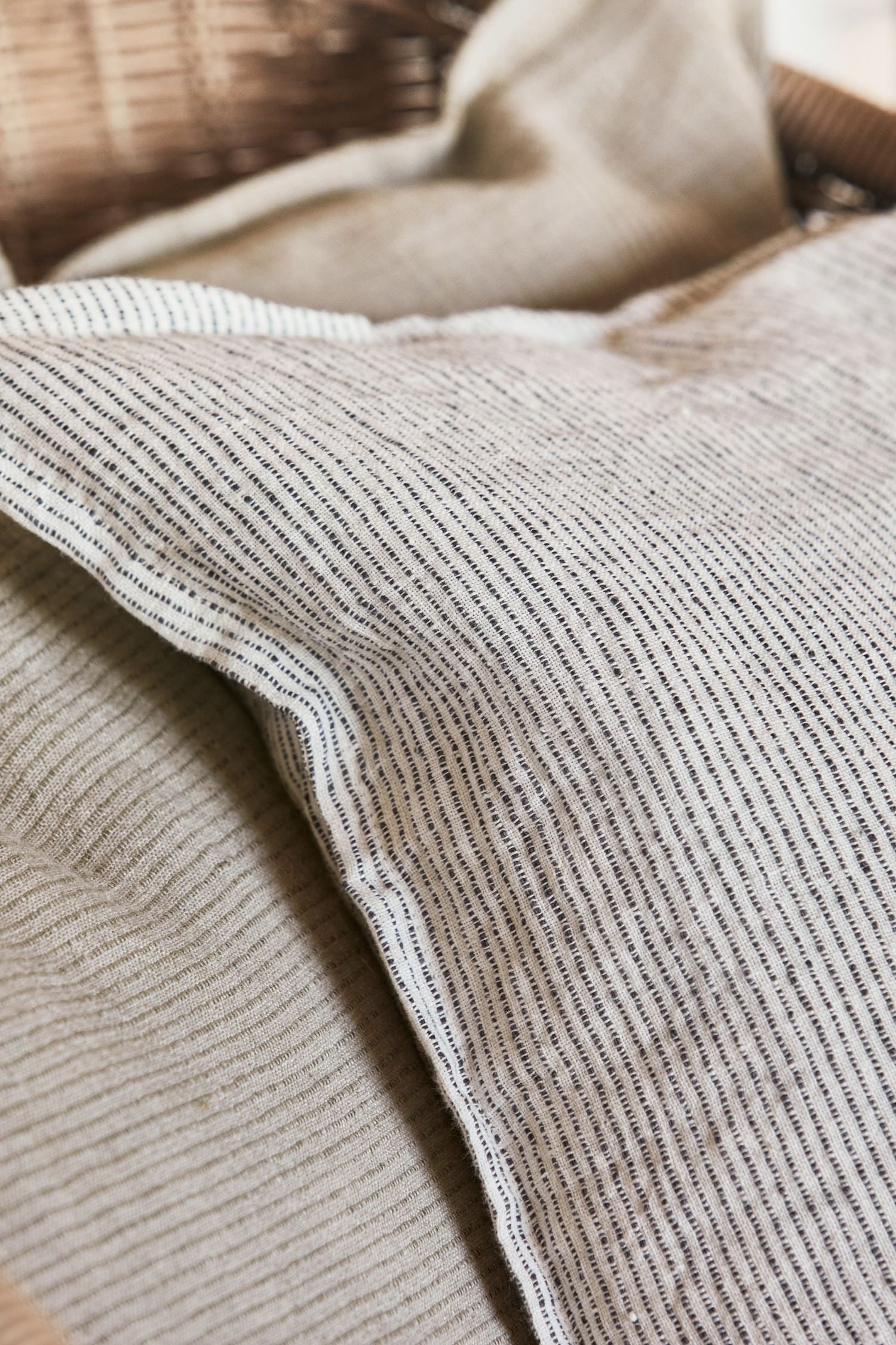 streak linen cushion cover swedish stripe