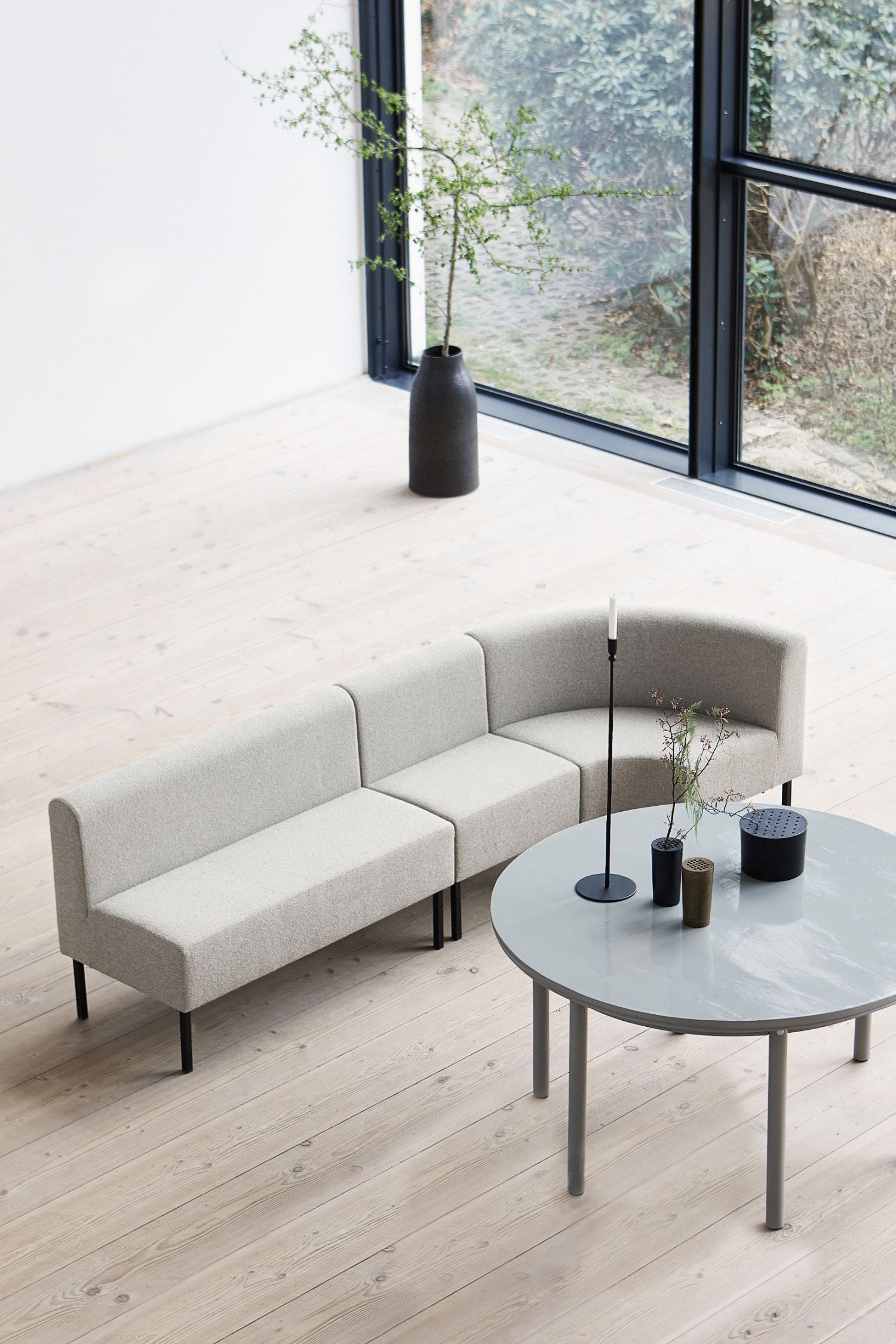 banquette sofa single seat grey