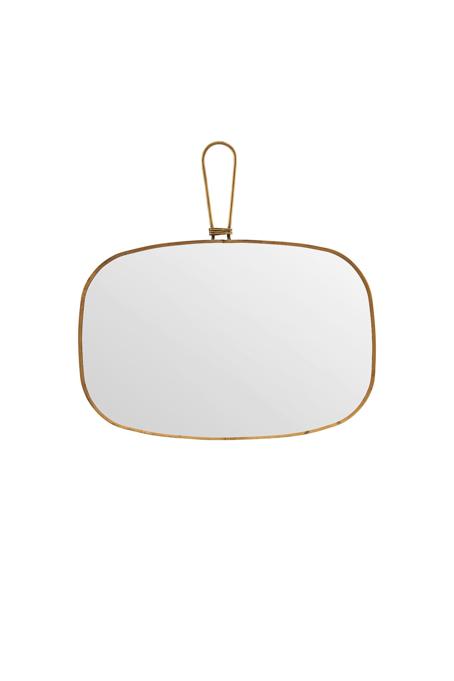 vintage brass mirror wide