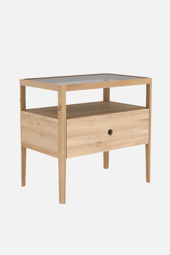 fina bedside table oak